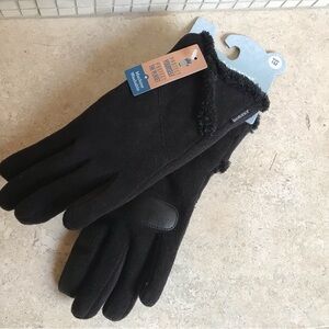 ISOTONER SMART DRY GLOVES LUXURIOUS WARM BLACK WATER REPELLENT 1 SIZE